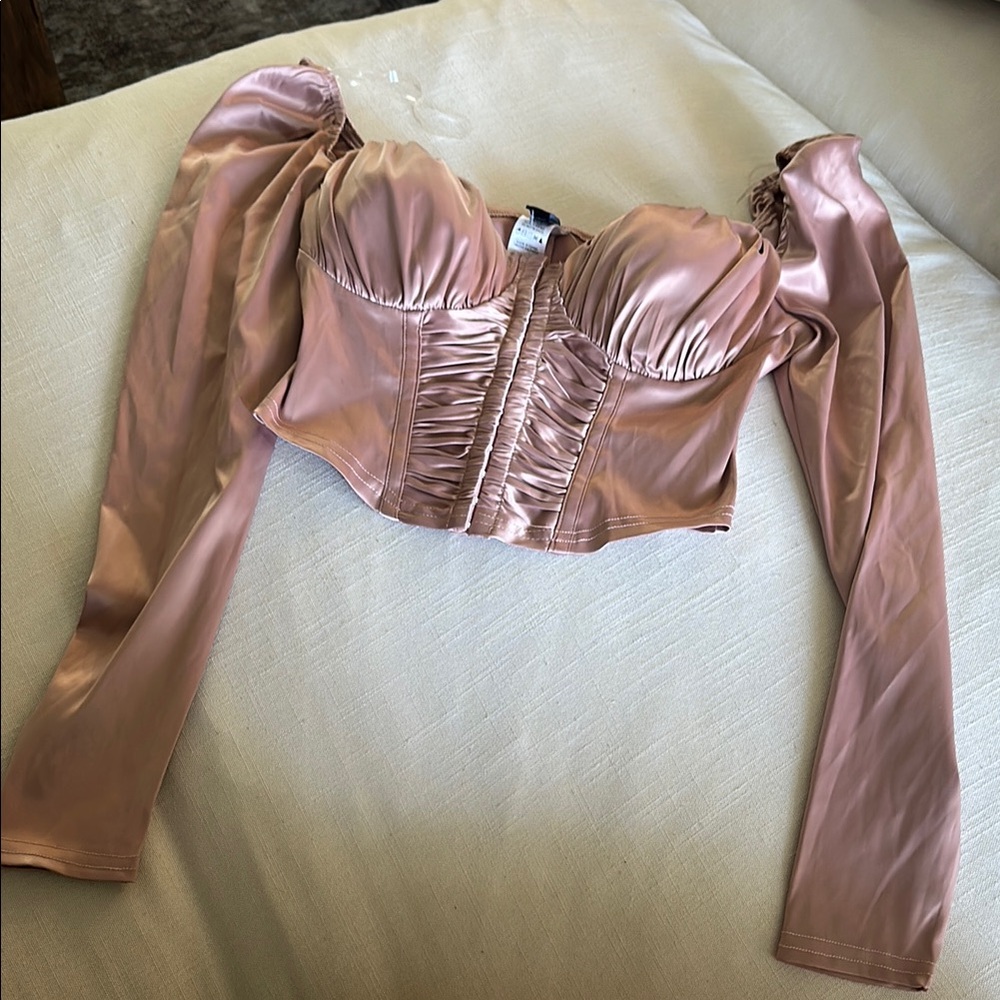 Elegant Pink Satin Women's Top